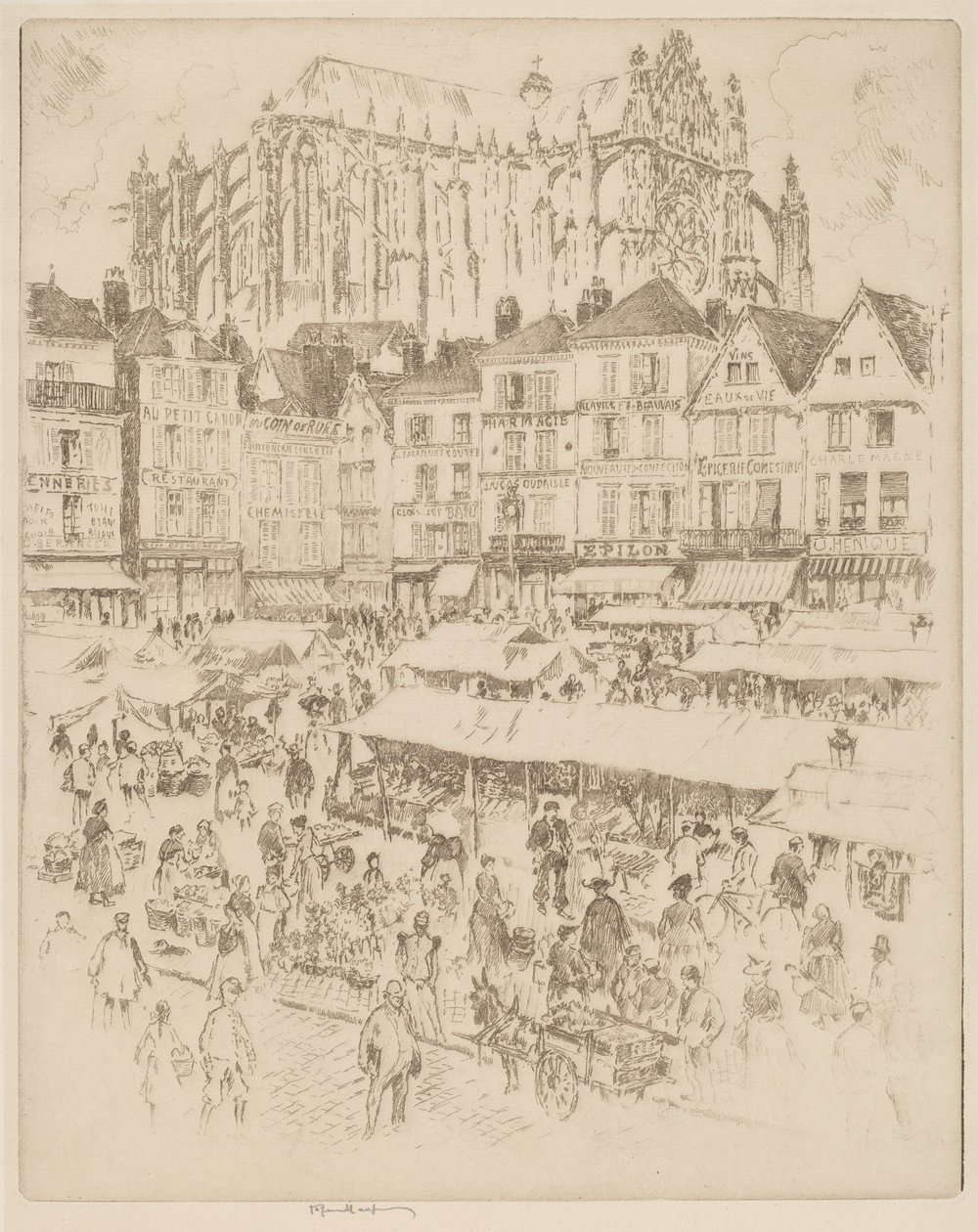 Place, Beauvais av Joseph Pennell
