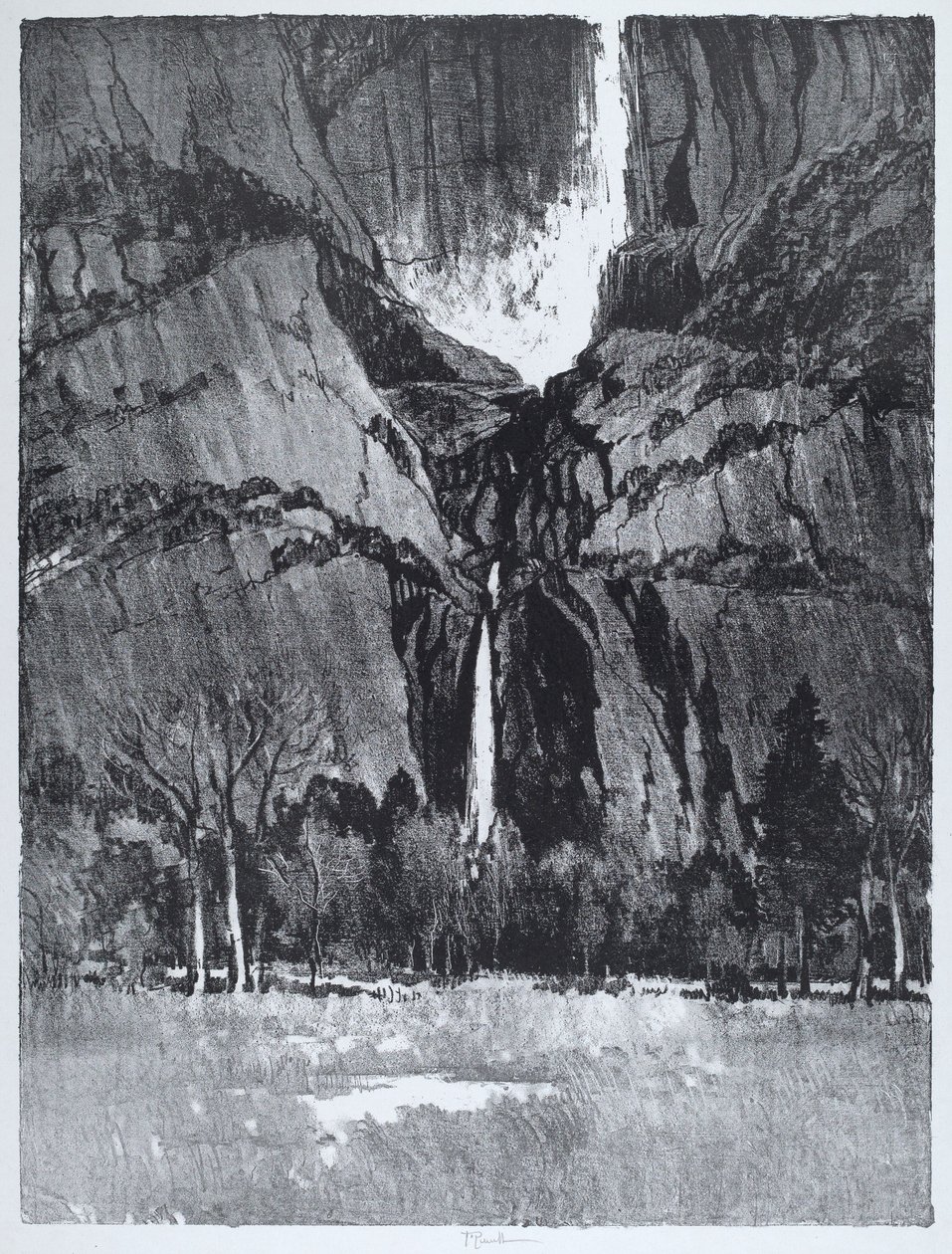 Lower Falls, Yosemite av Joseph Pennell