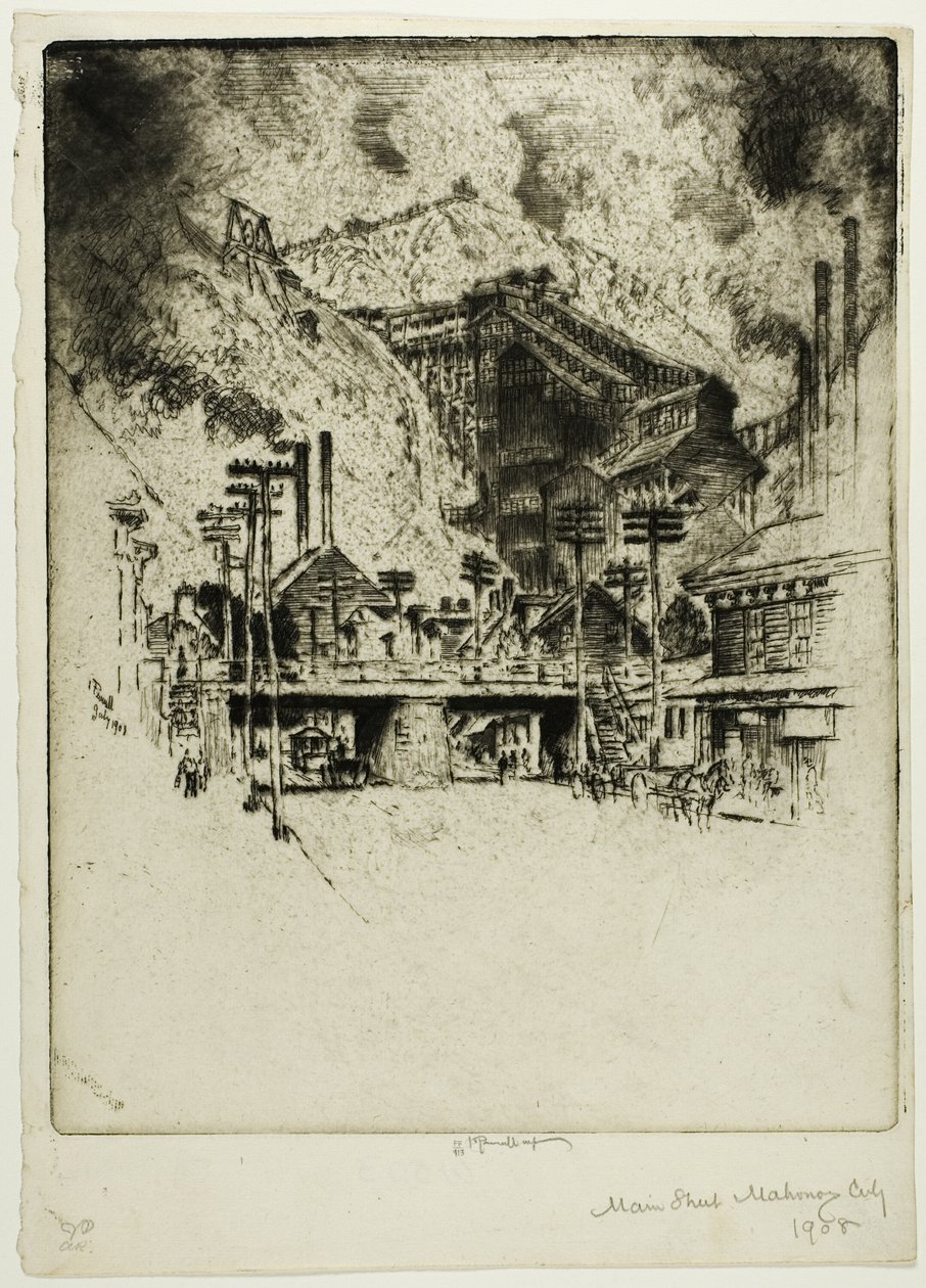 Main Street, Mahanoy City av Joseph Pennell
