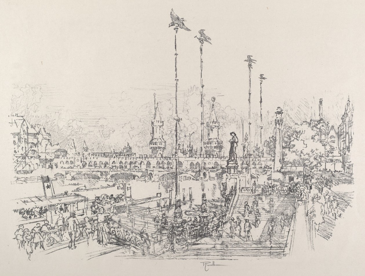 Oberbaum-broen, Berlin av Joseph Pennell