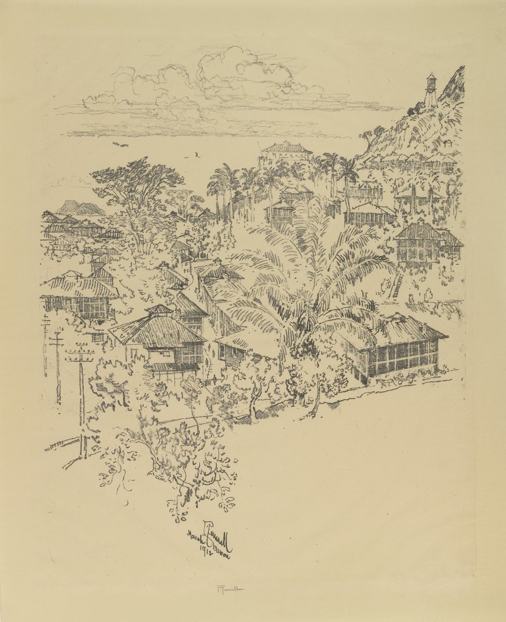 Offisiell Ancon. Administrasjonsbygninger, 1912 av Joseph Pennell