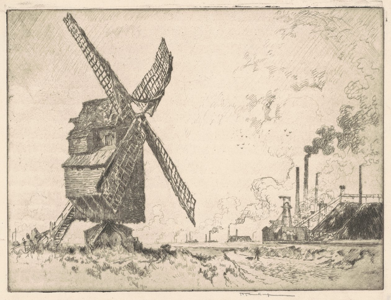 Old and New Mills, Valenciennes av Joseph Pennell