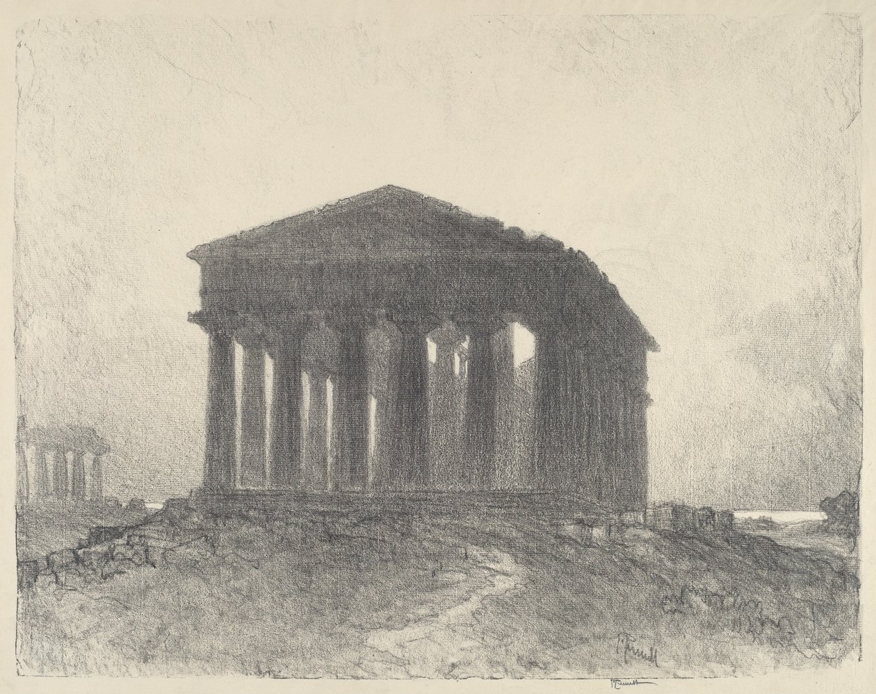 Paestum, kveld av Joseph Pennell