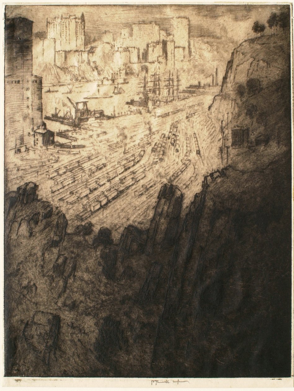 Palisades og palasser, New York av Joseph Pennell