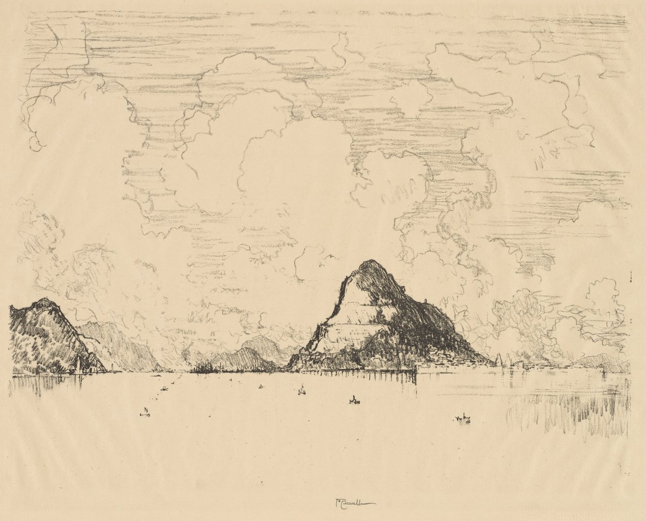 Panama: Inngang til kanalen fra Stillehavet, 1912. av Joseph Pennell