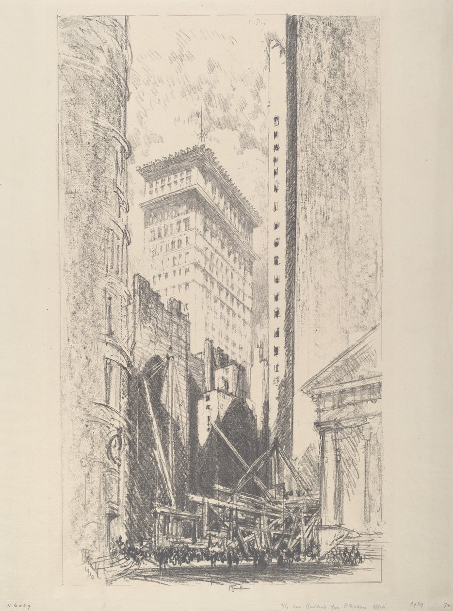 Gjenoppbygging av Broad Street av Joseph Pennell