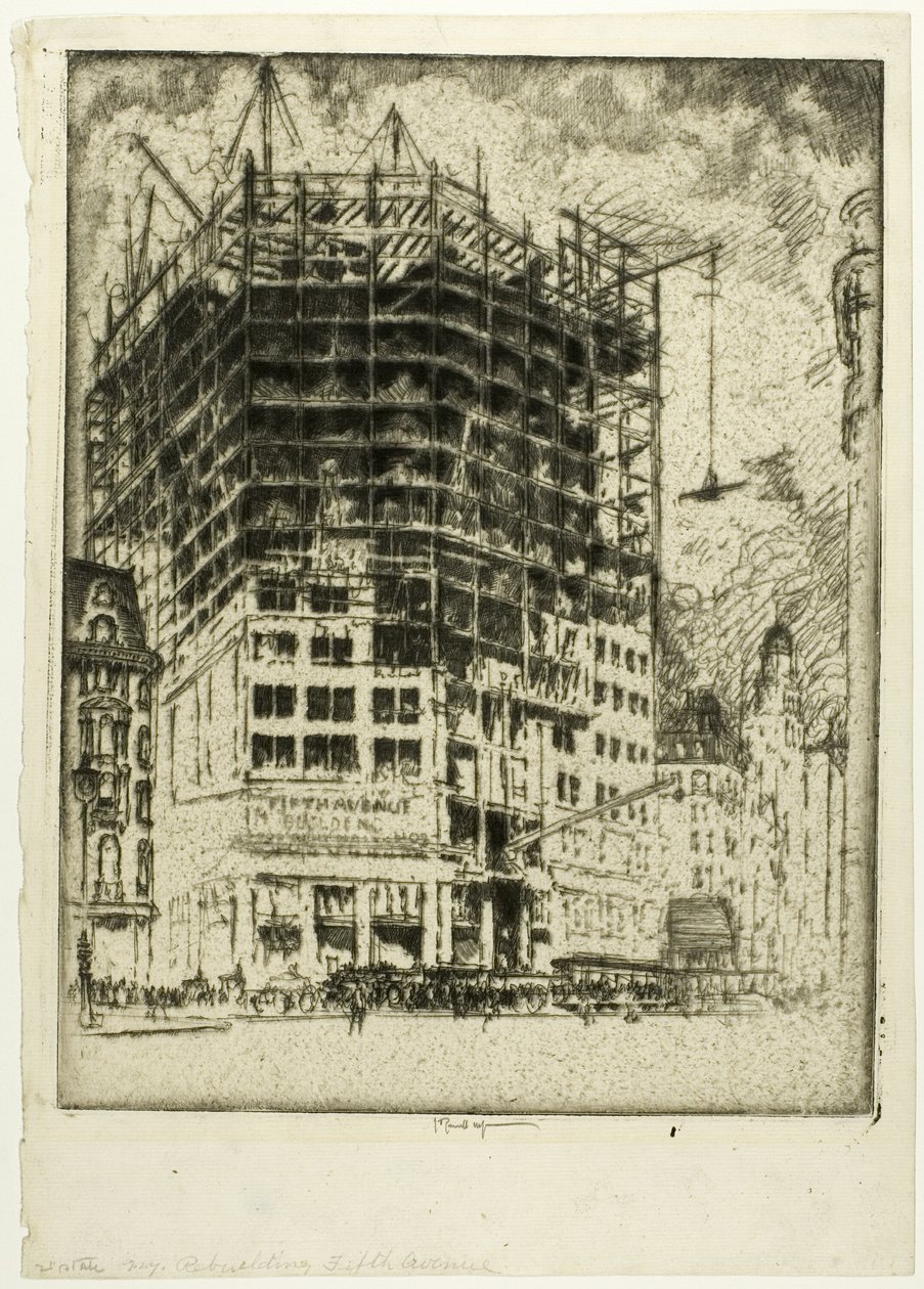 Gjenoppbygging av Fifth Avenue av Joseph Pennell