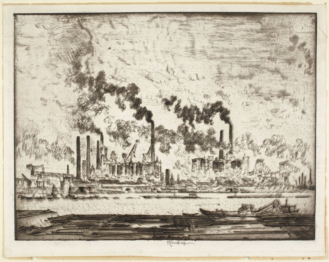 Rhinslott, Duisburg av Joseph Pennell