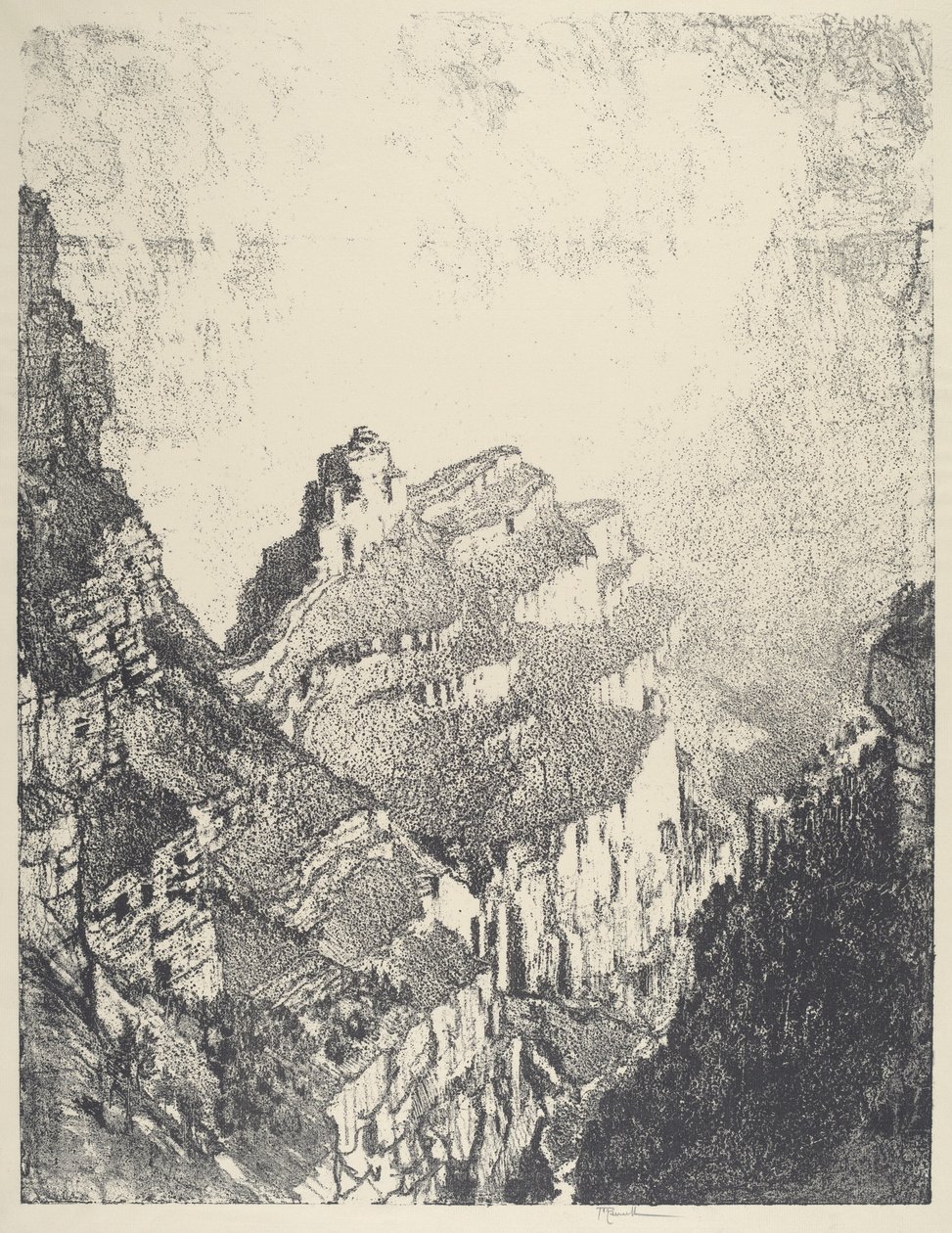 Veien til den hvite byen, nr. II, 1912. av Joseph Pennell