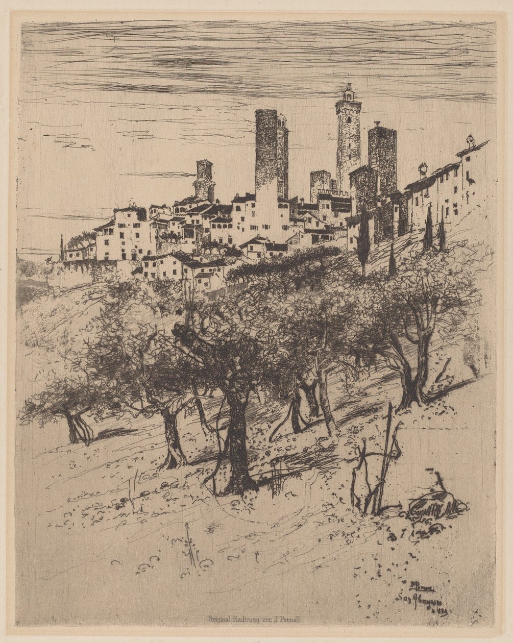 Saint Gimignano av Joseph Pennell
