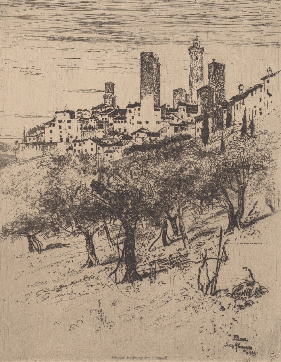 San Gimignano, 1883. av Joseph Pennell