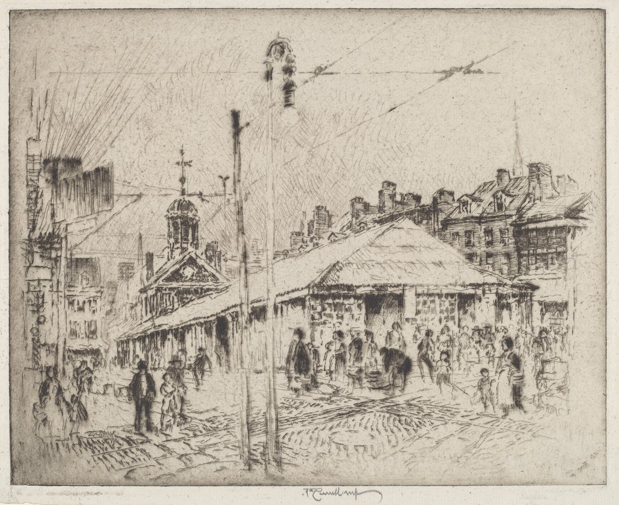 Second Street Market, Philadelphia av Joseph Pennell
