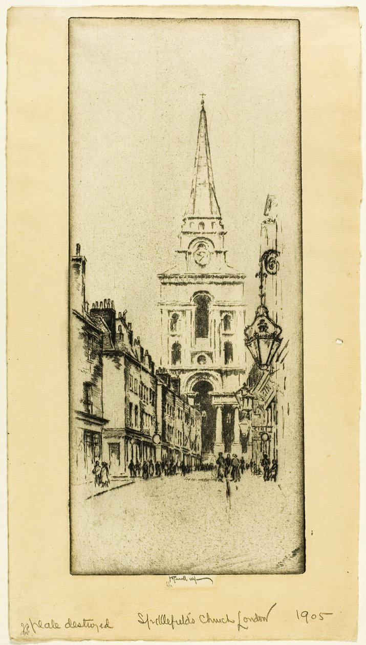 Spitalfields kirke av Joseph Pennell