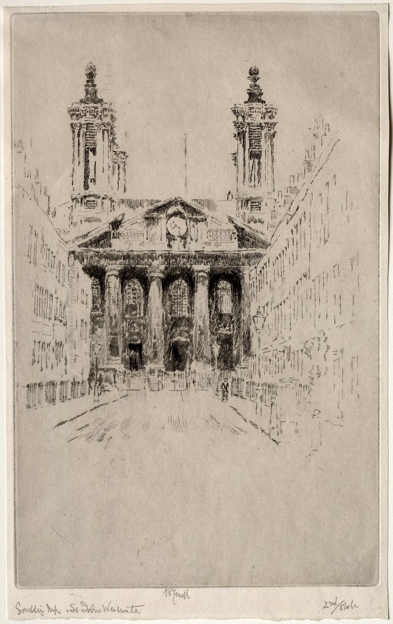 St. Johns, Westminster, 1895. av Joseph Pennell