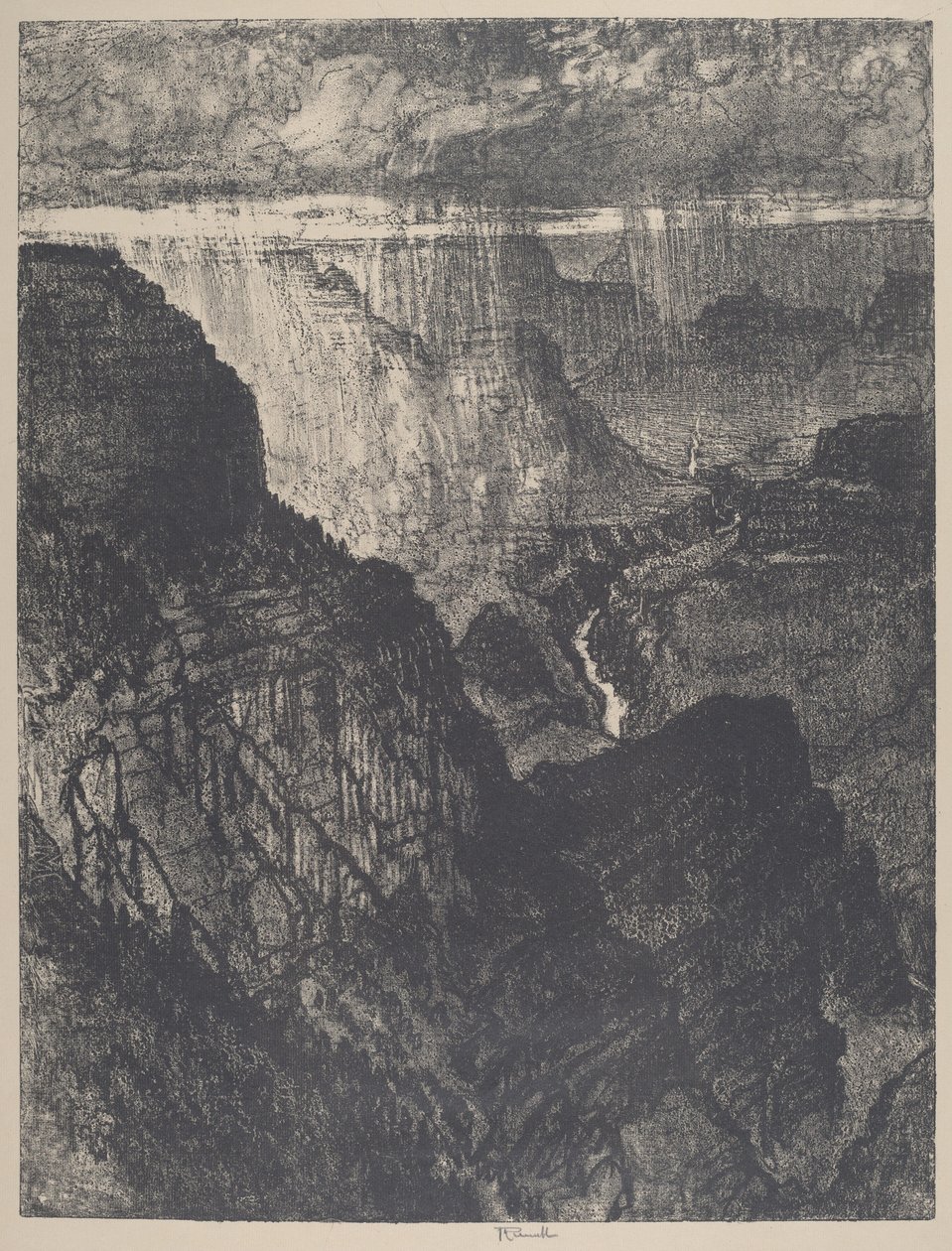 Storm i Grand Canyon av Joseph Pennell
