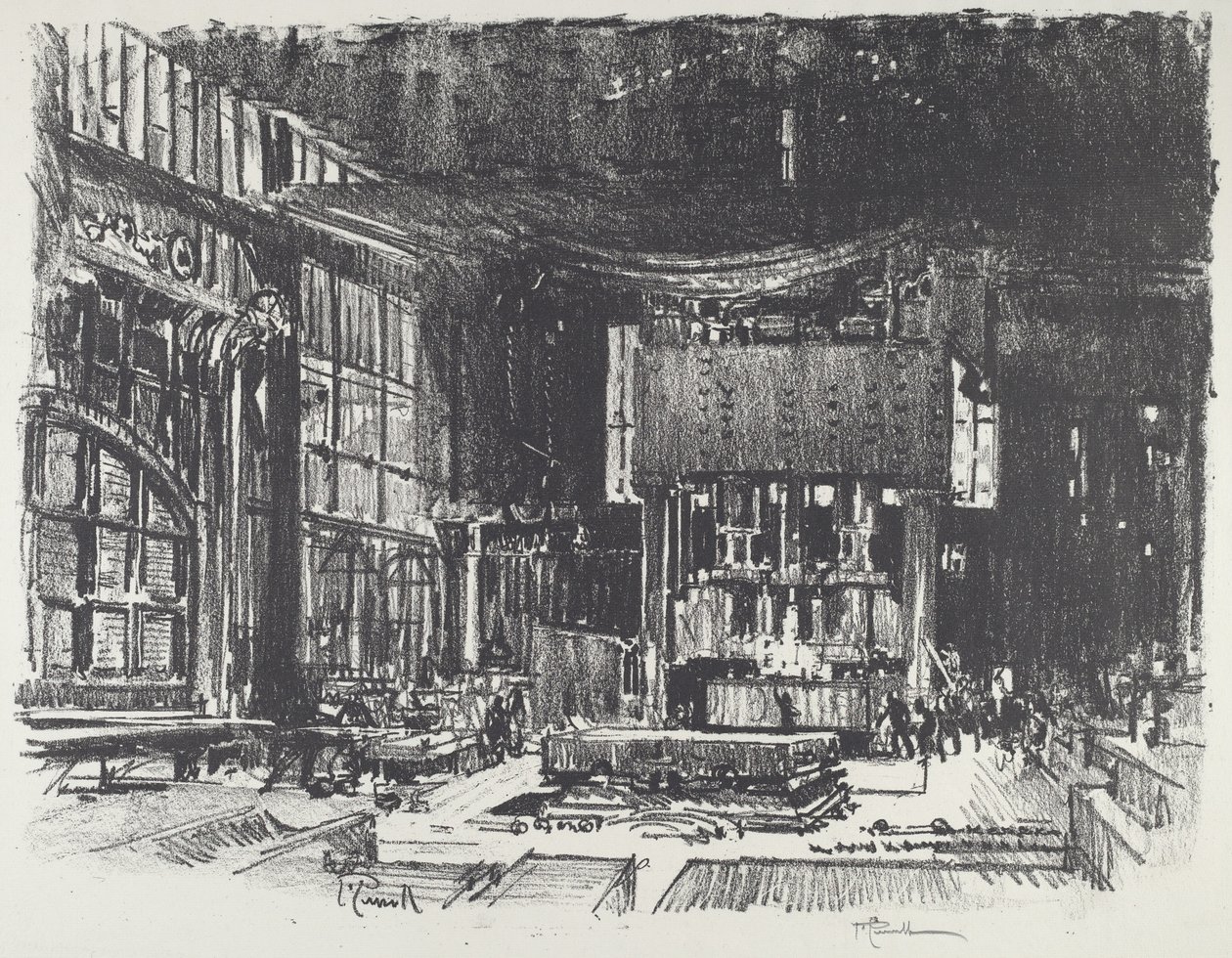 Akolyttene forbereder krigsgudens alter, 1916. av Joseph Pennell