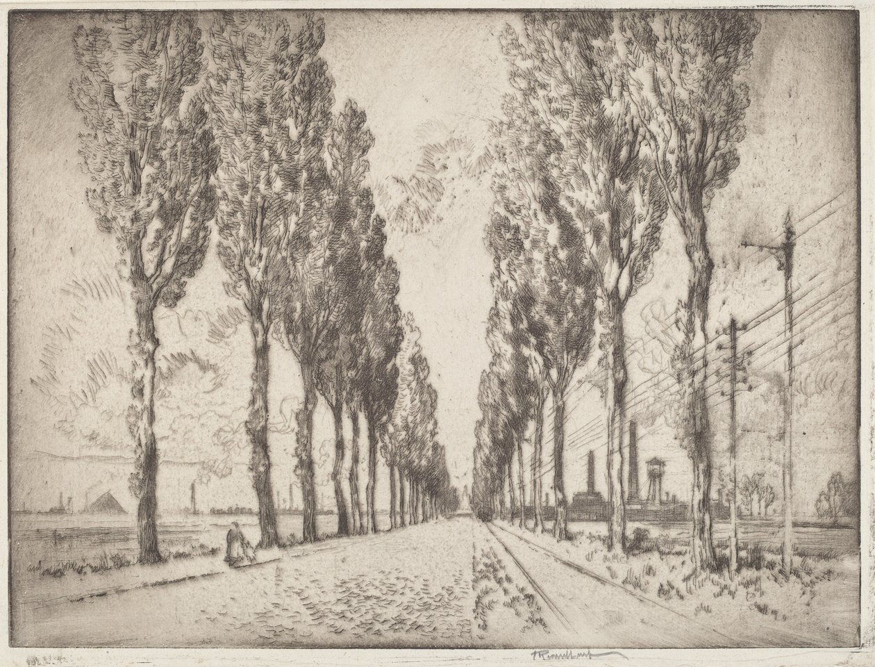 The Avenue, Valenciennes av Joseph Pennell