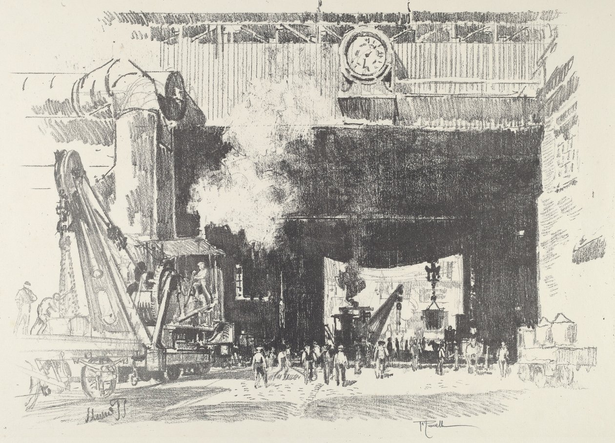 Den store porten til den store butikken, 1916. av Joseph Pennell