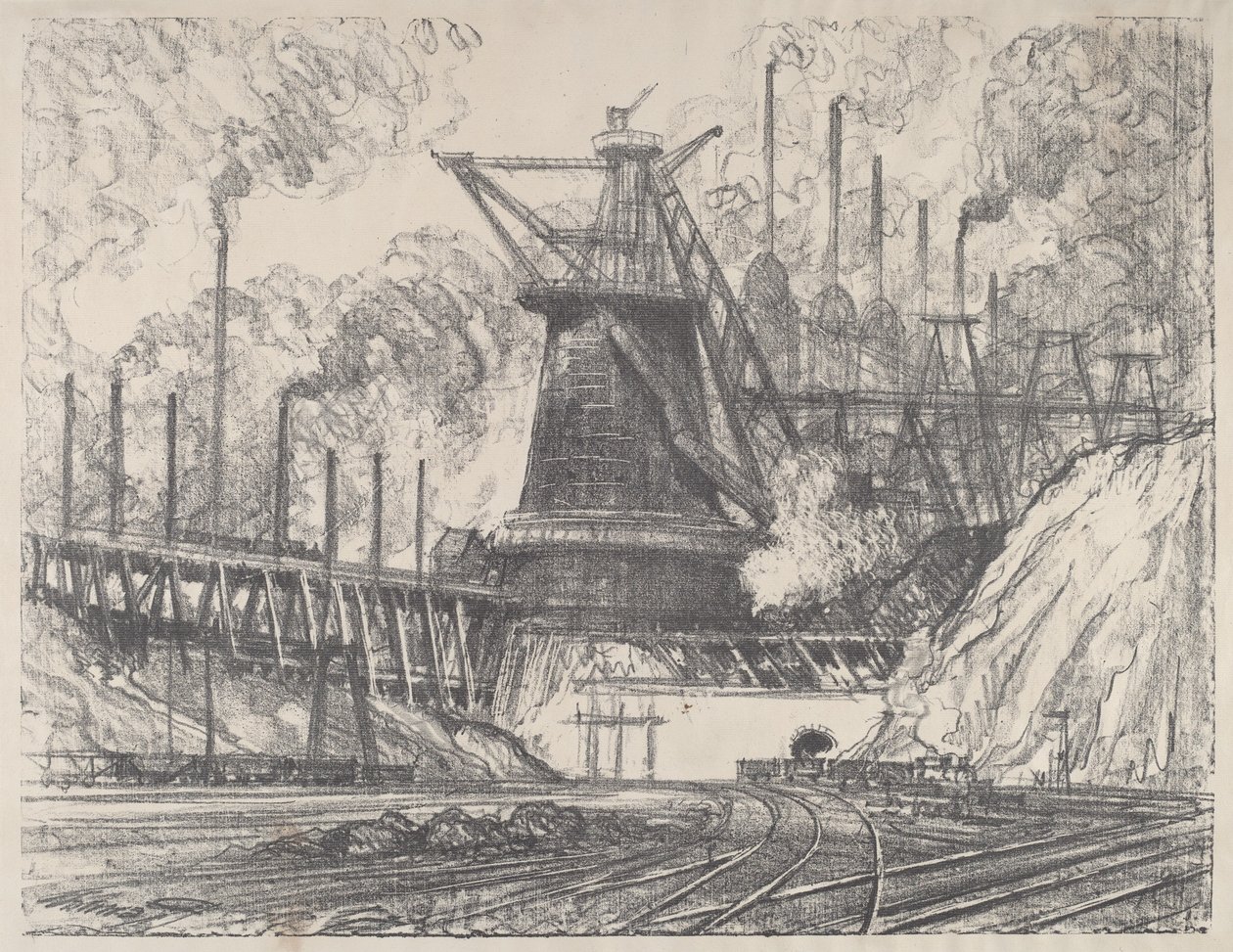 The Big Mill, Gary, Indiana av Joseph Pennell