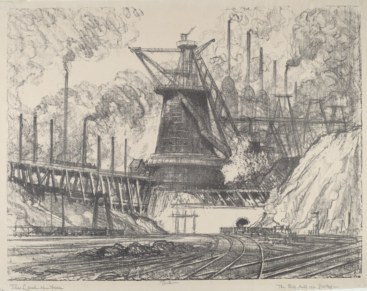 Det store stålverket, Gary, Indiana av Joseph Pennell