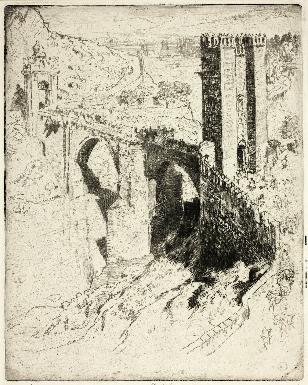 Alcantara-broen, Toledo av Joseph Pennell