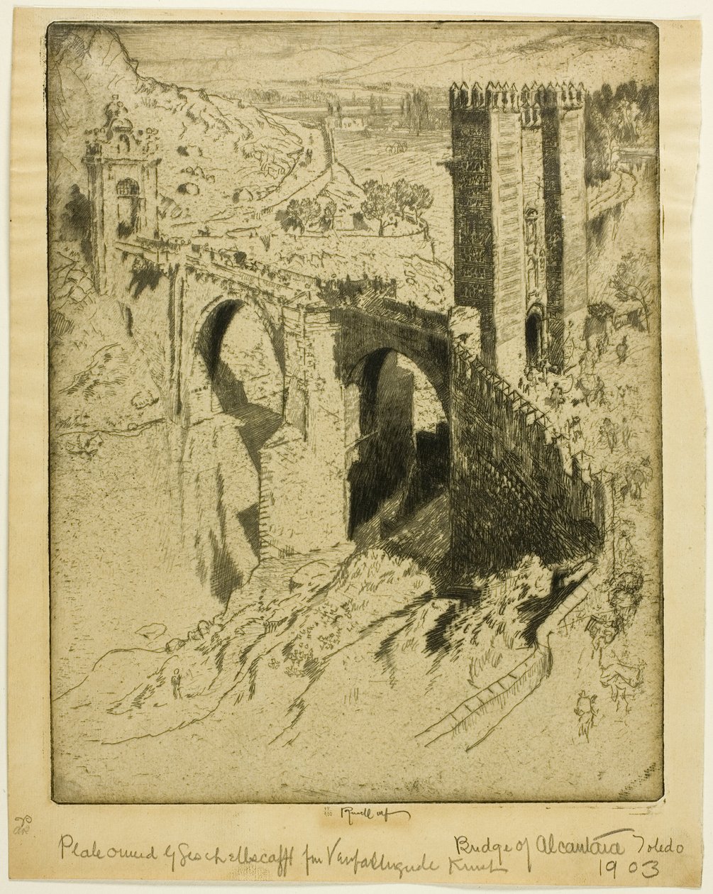 Alcantara-broen, Toledo av Joseph Pennell