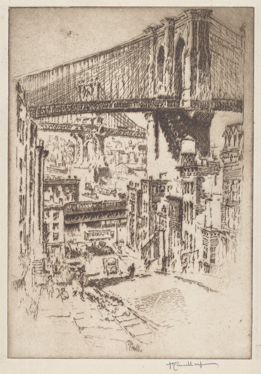 The Bridges, fra Brooklyn av Joseph Pennell