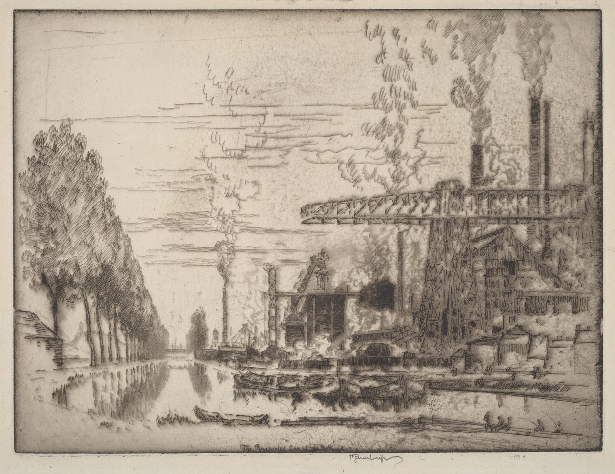 Brusselkanalen, en moderne Hobbema av Joseph Pennell