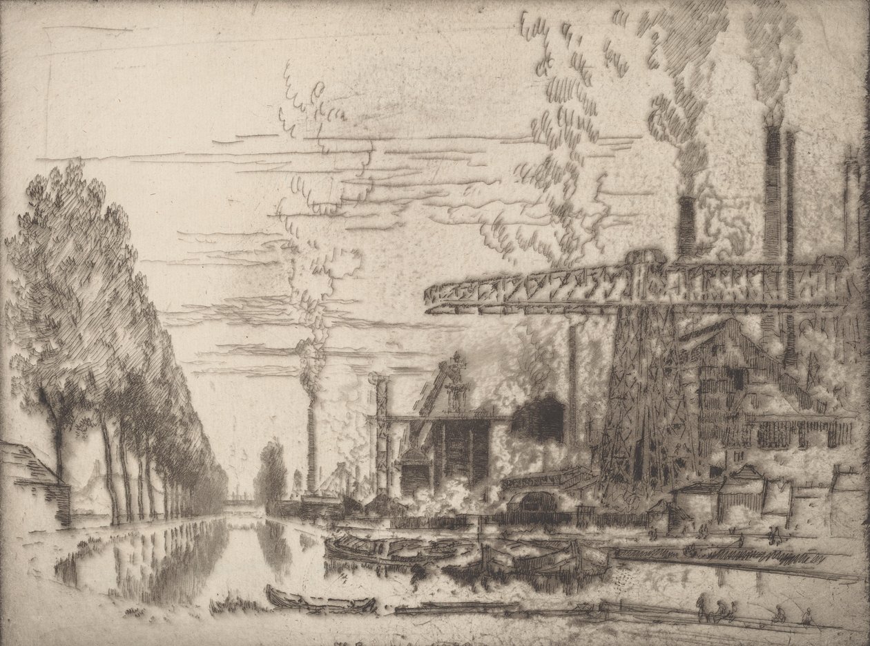 Brussel-kanalen, A Modern Hobbema, 1910. av Joseph Pennell