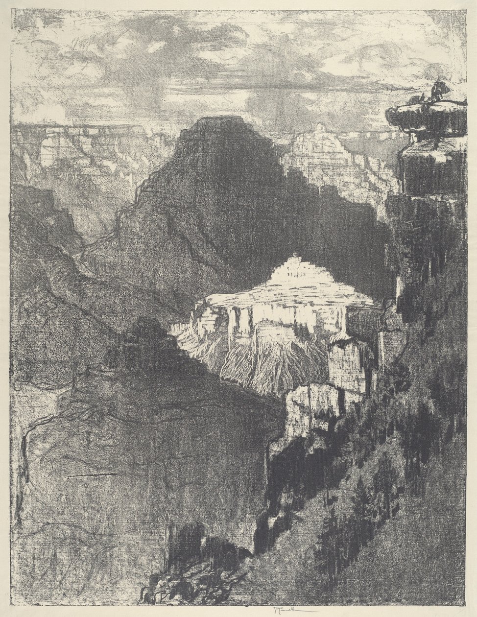 Byen under det svarte fjellet, 1912. av Joseph Pennell