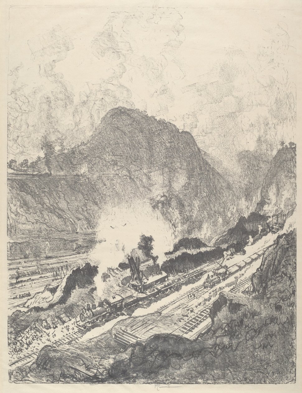 The Cut fra Culebra av Joseph Pennell