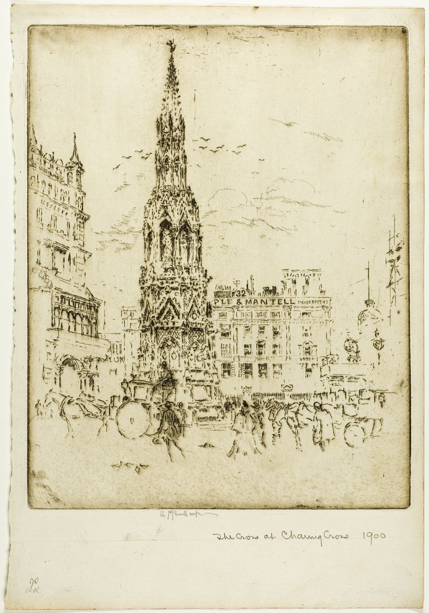 Elinor Cross, foran Charing Cross jernbanestasjon av Joseph Pennell