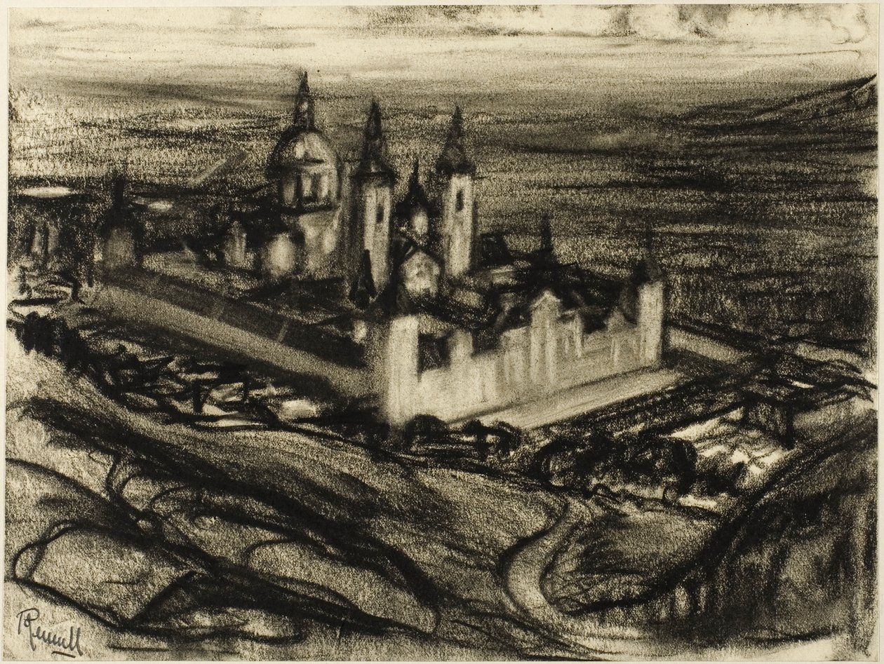 Escorial fra Phillips stol (Phillips stol) av Joseph Pennell