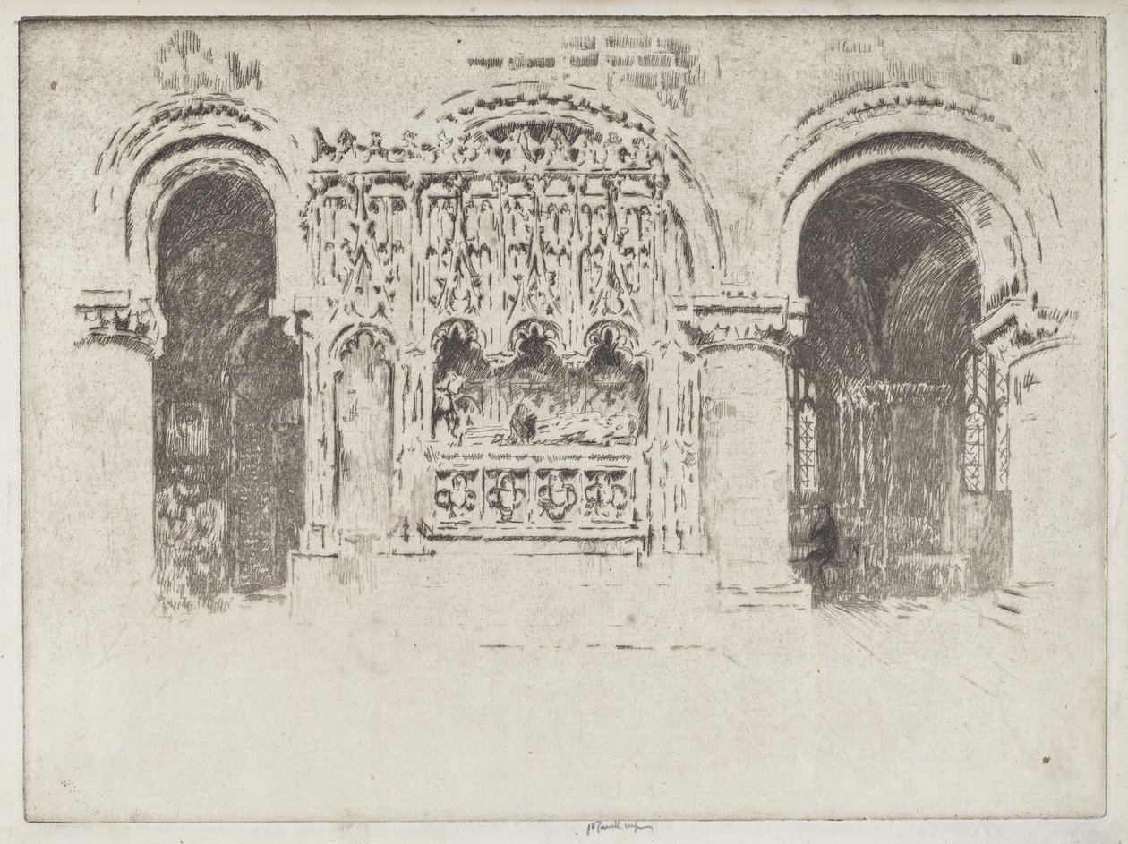 Grunnleggerens grav, kirken Saint Bartholomew den store av Joseph Pennell