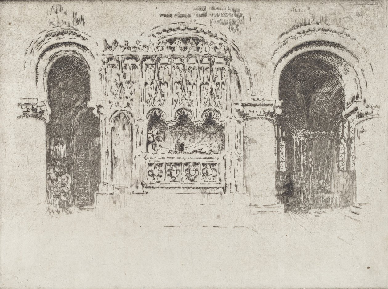 Grunnleggerens grav, Church of Saint Bartholomew the Great, 1903. av Joseph Pennell