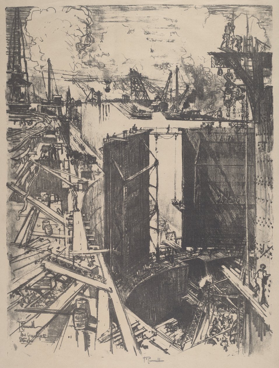 Vaktporten, Gatun-låsen av Joseph Pennell