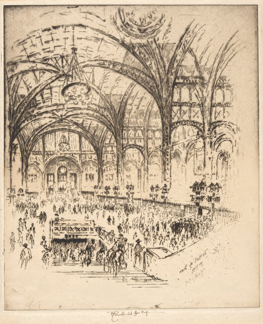 The Hall of Iron, Pennsylvania Station, New York av Joseph Pennell