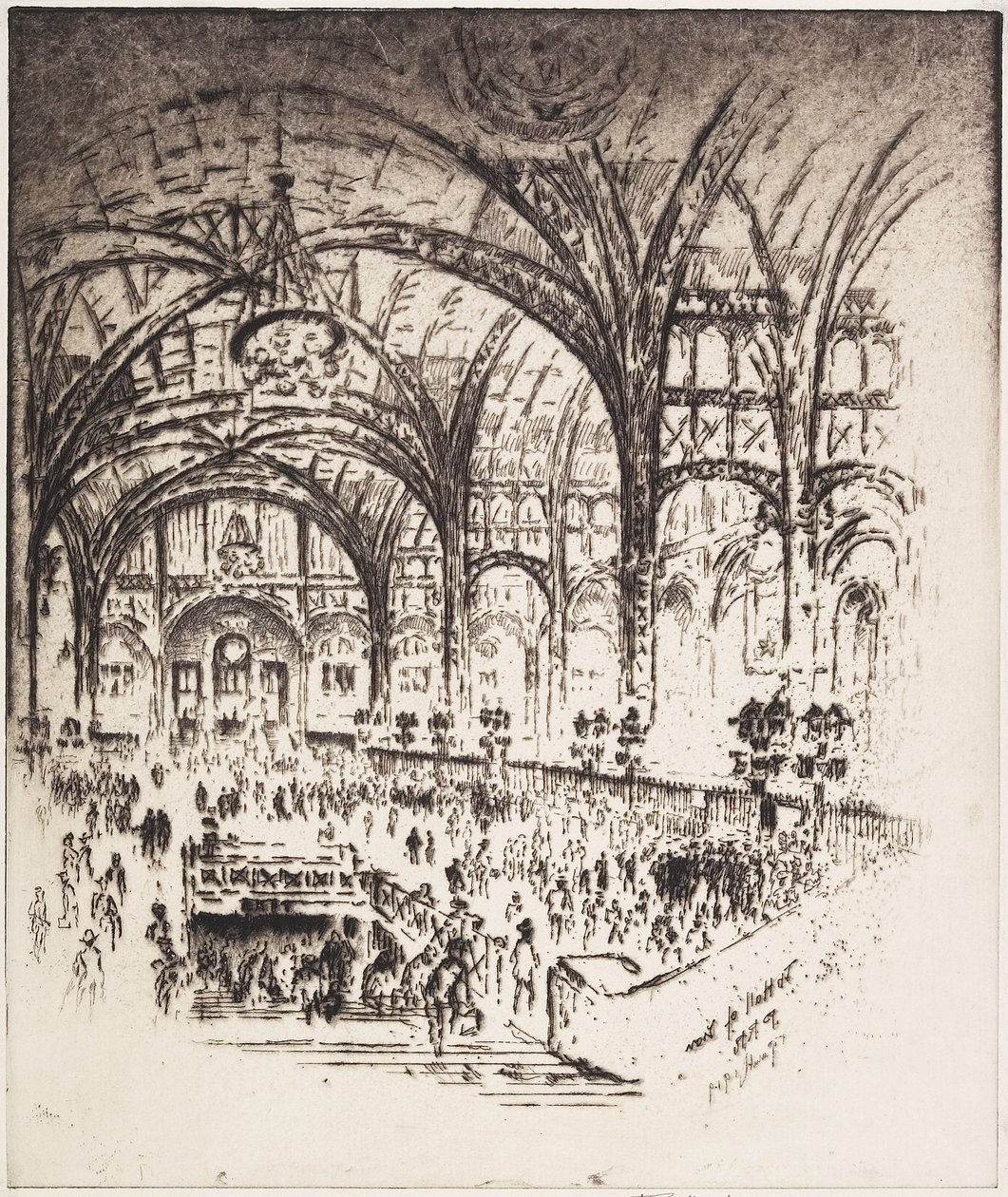 The Hall of Iron, Pennsylvania Station, New York, 1919 av Joseph Pennell