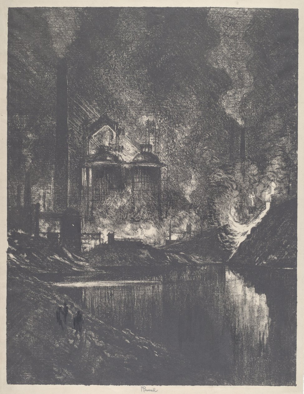 Ildsjøen, Charleroi, 1911. av Joseph Pennell