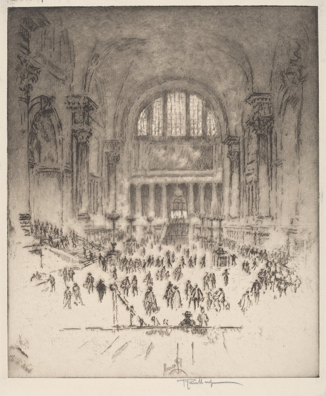 The Marble Hall, Pennsylvania Station, New York av Joseph Pennell
