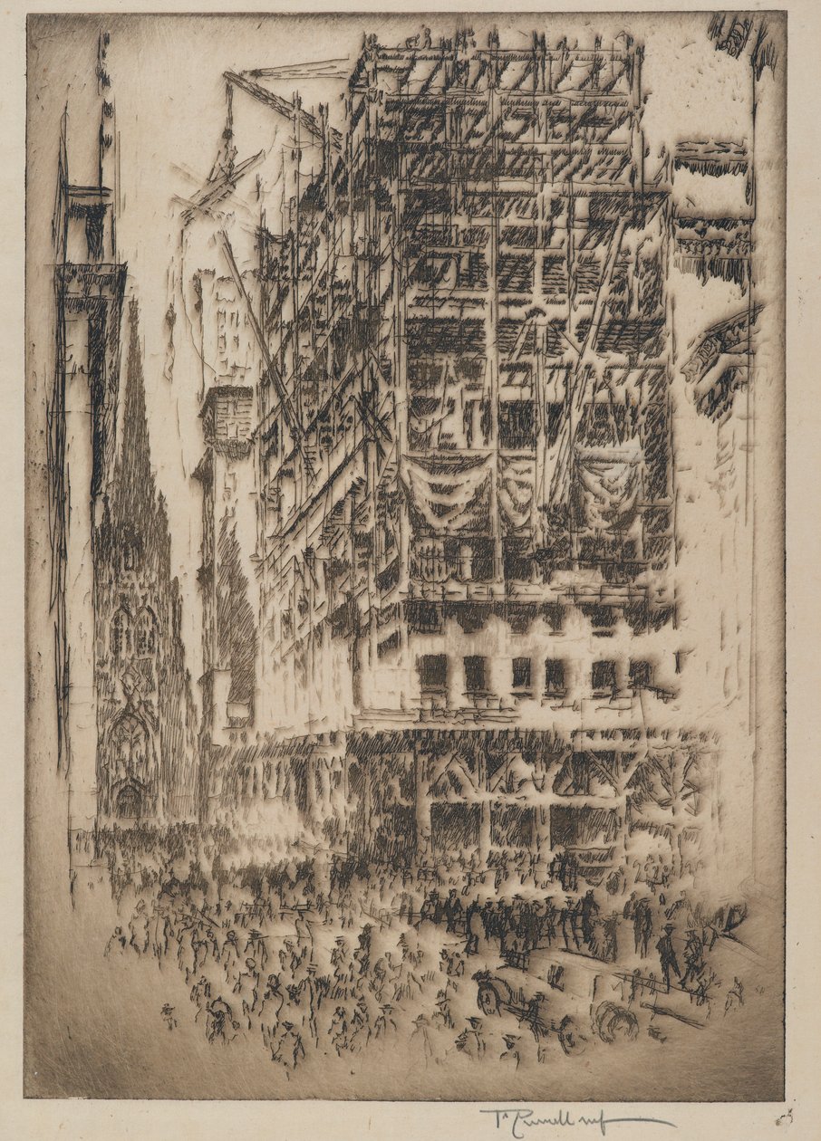 Den nye børsen, 1921 av Joseph Pennell