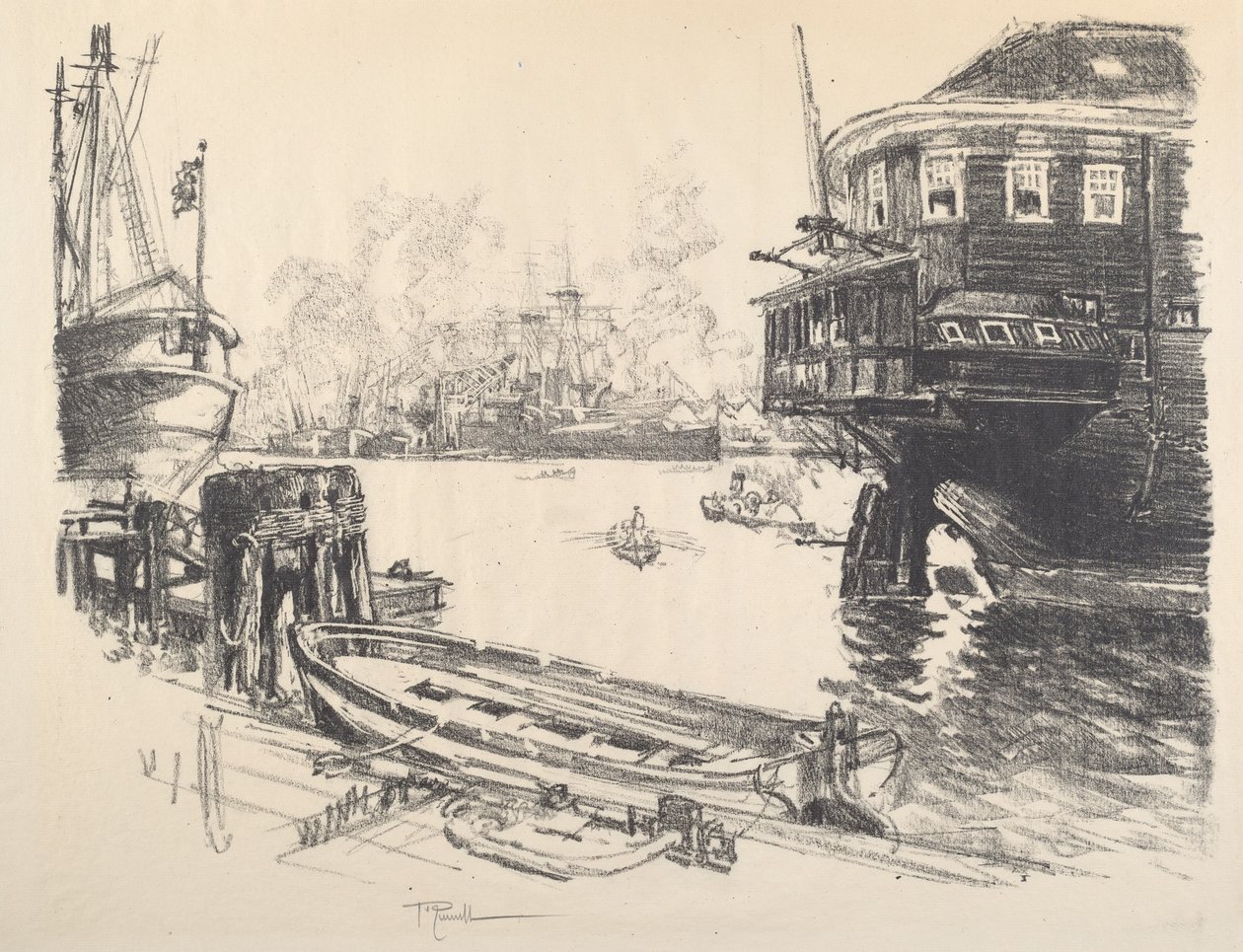 Det gamle og det nye, 1917. av Joseph Pennell