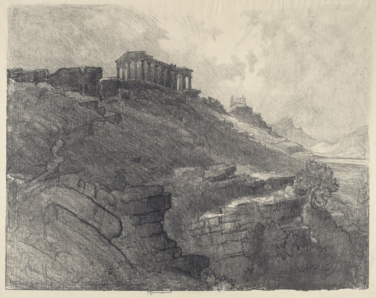 Templene på muren, Girgenti av Joseph Pennell