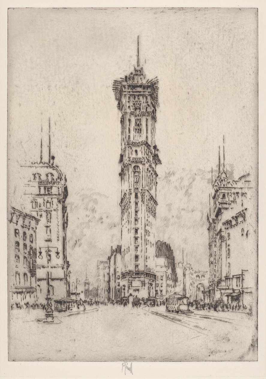 Times Building av Joseph Pennell