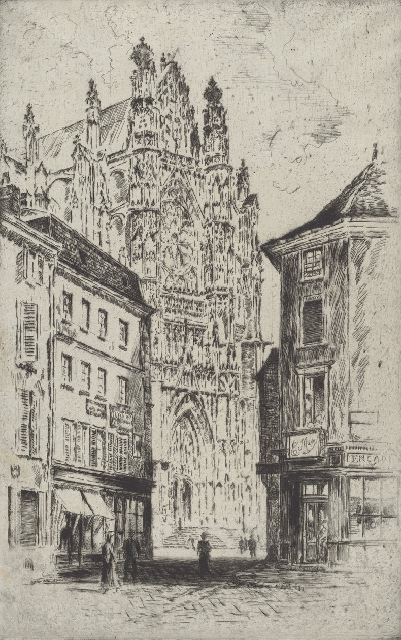 Transeptet, Beauvais, 1907. av Joseph Pennell