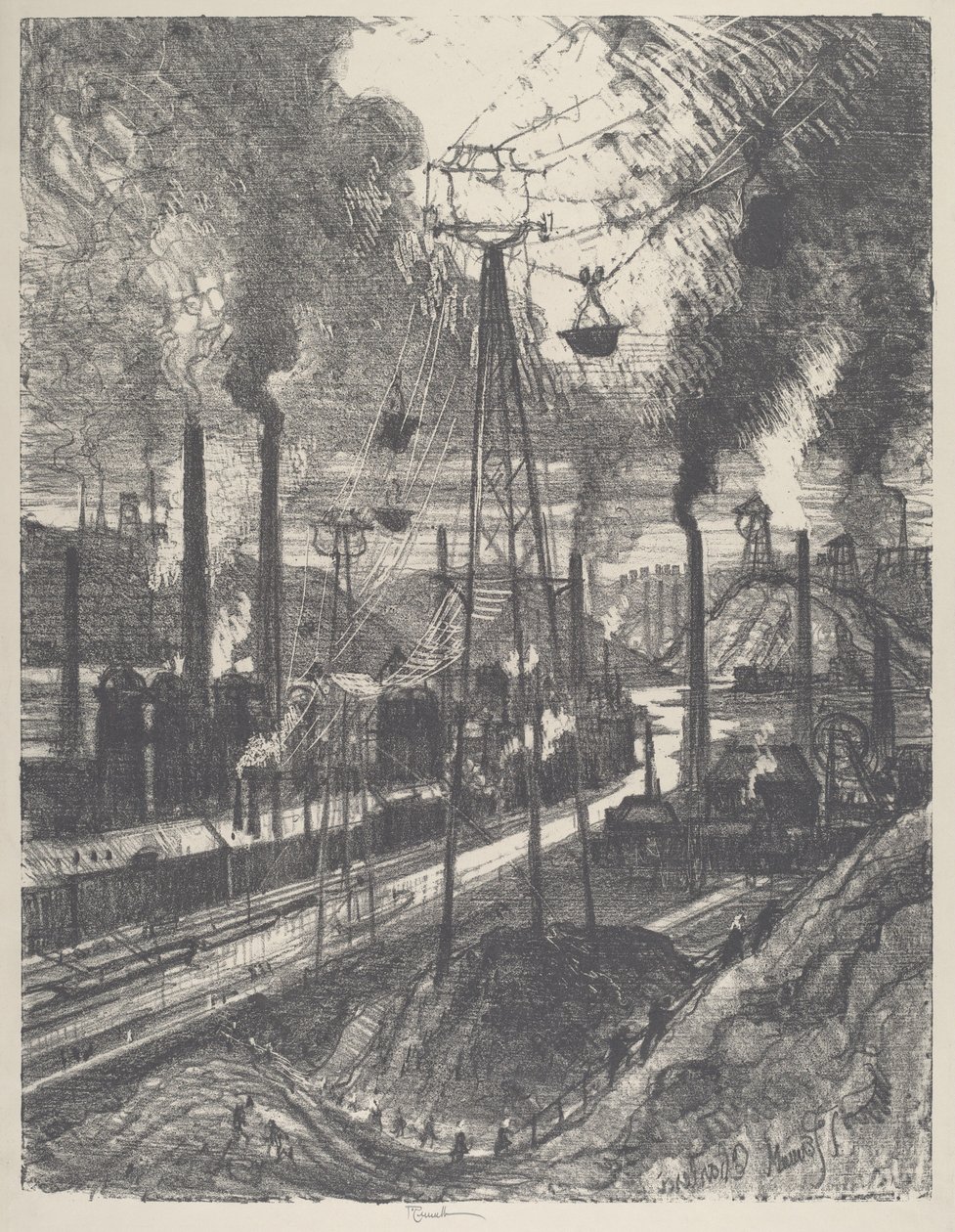 De reisende, Charleroi, 1911. av Joseph Pennell
