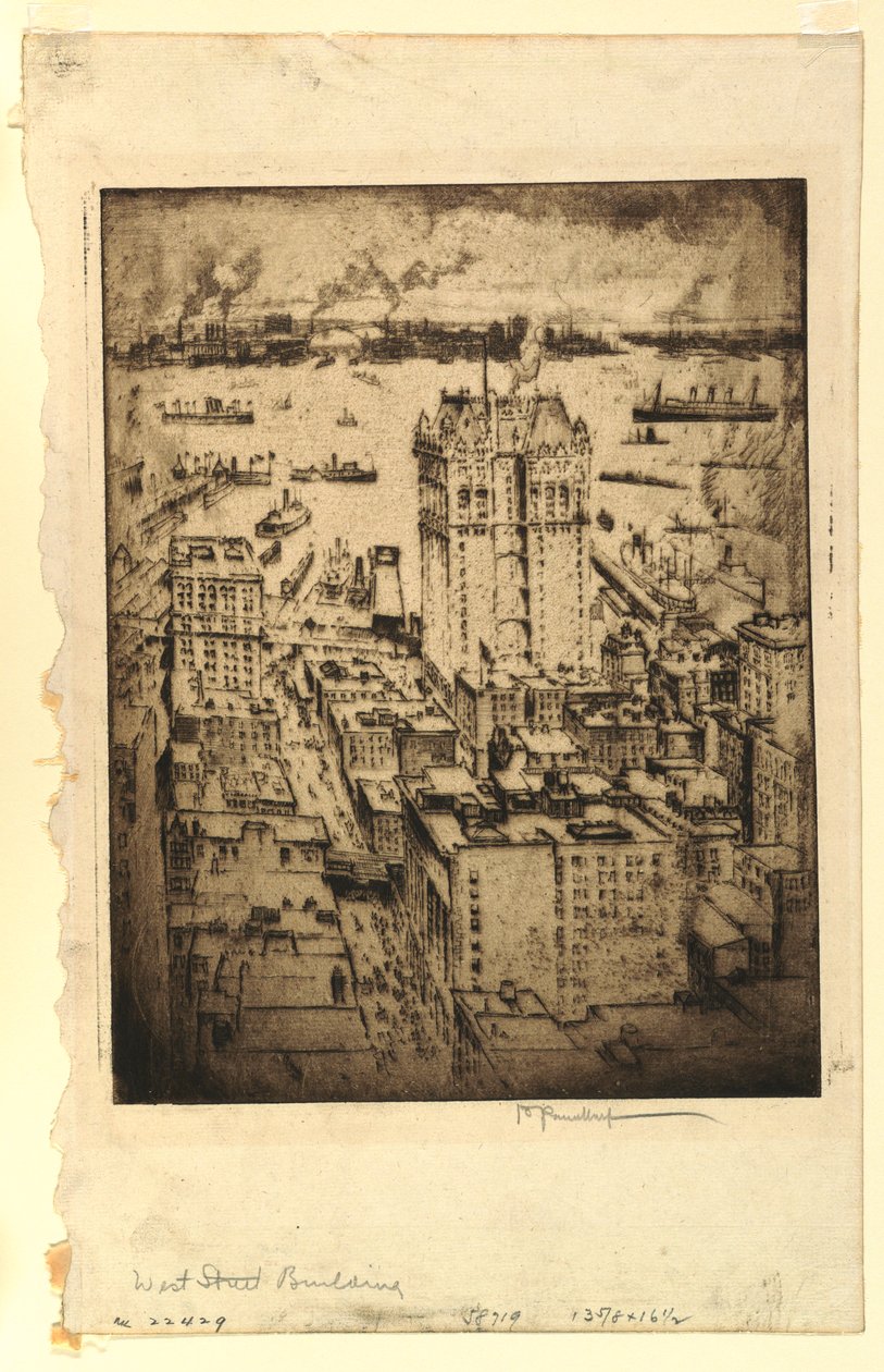 West Street Building fra Singer Building av Joseph Pennell