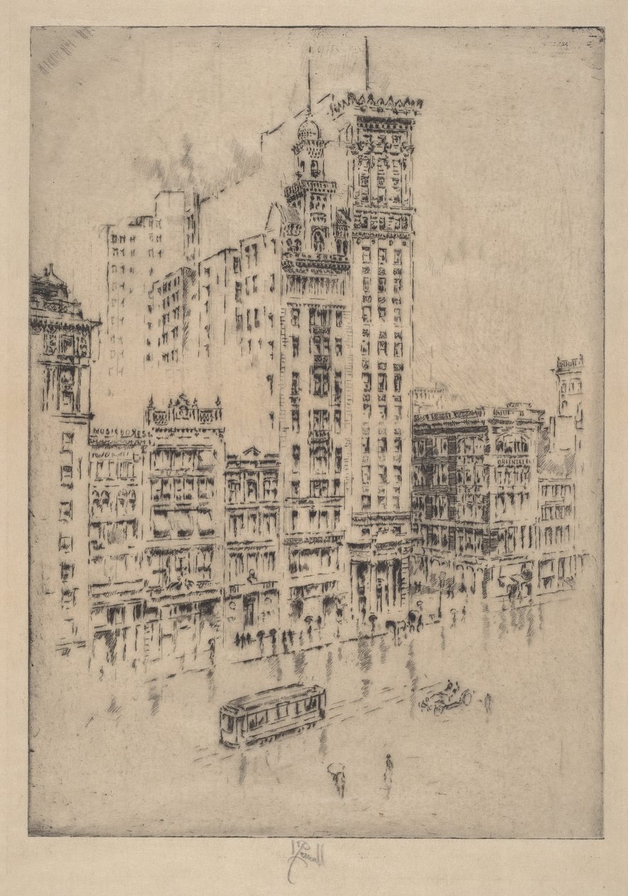 Union Square, regnværsdag av Joseph Pennell