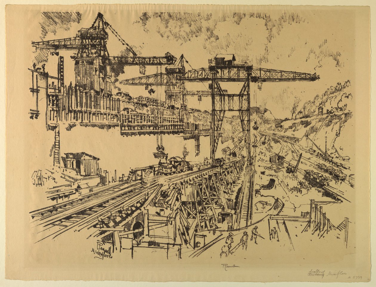 Murer av Miraflores Lock av Joseph Pennell