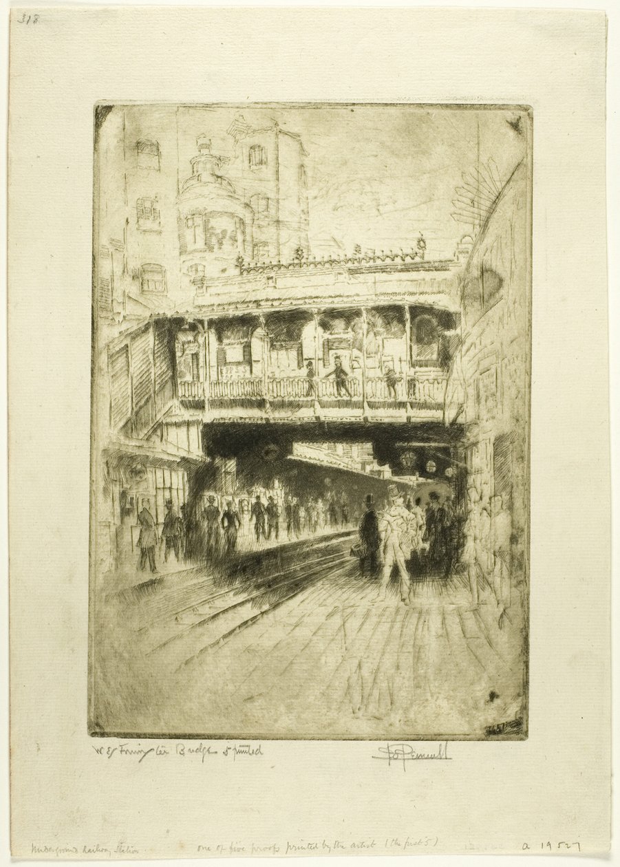 Westminster Bridge Station av Joseph Pennell